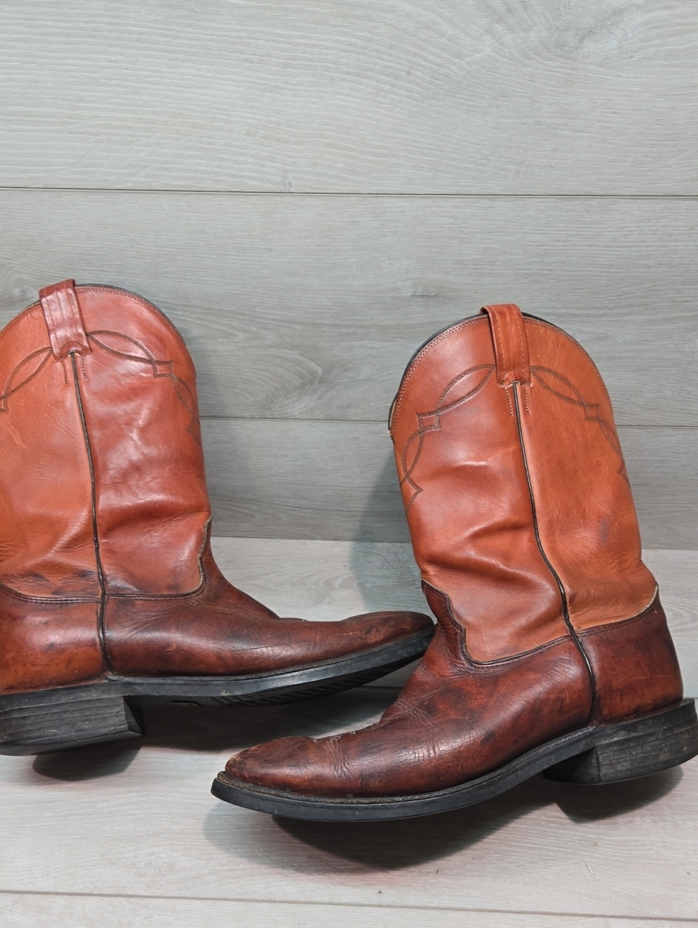 Nocona Classic Men's Brown Leather Cowboy Boots Shoes Sz 11 - Picture 11 of 13